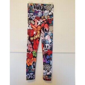 Art Of Where Graffitti Leggings Women's Size S Small‎ Colorful Ecopoly Spandex